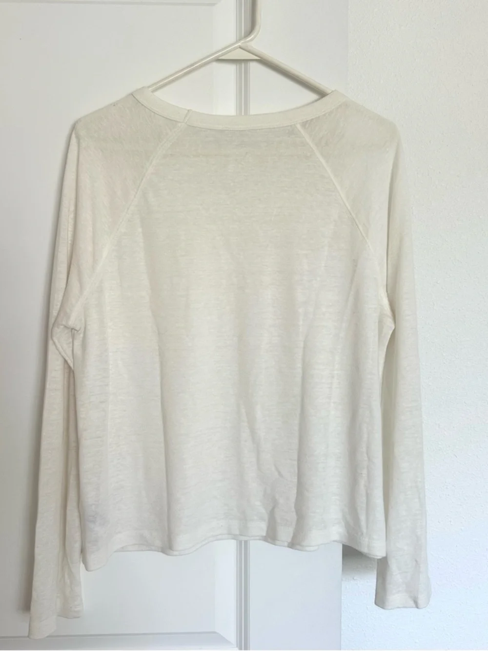 A NEW DAY - Linen blend off-white / cream long sleeve shirt blouse - Picture 4 of 4